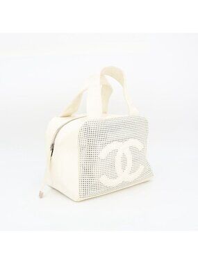 Chanel Perforated Handbag White Mini